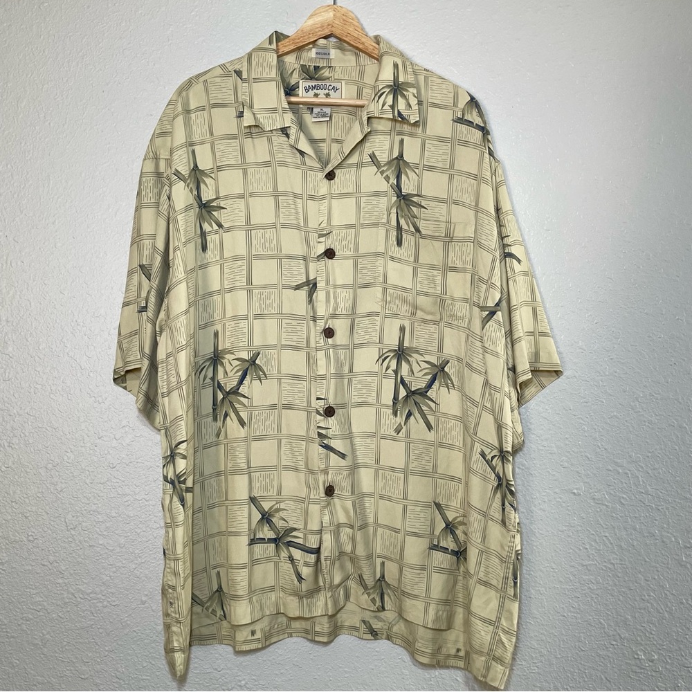 Men’s Bamboo Cay 100% Silk Hawaiian Shirt Size XL